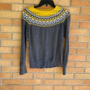 Merona Grey and Yellow sweater Size M